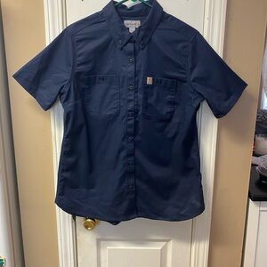 Carhartt womens Short Sleeve Navy Work Shirt